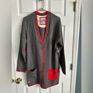 Marvel Red and Gray Knit Sweater